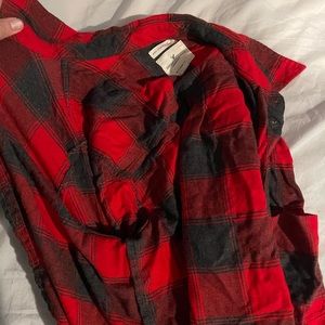 Flannel black and red plaid